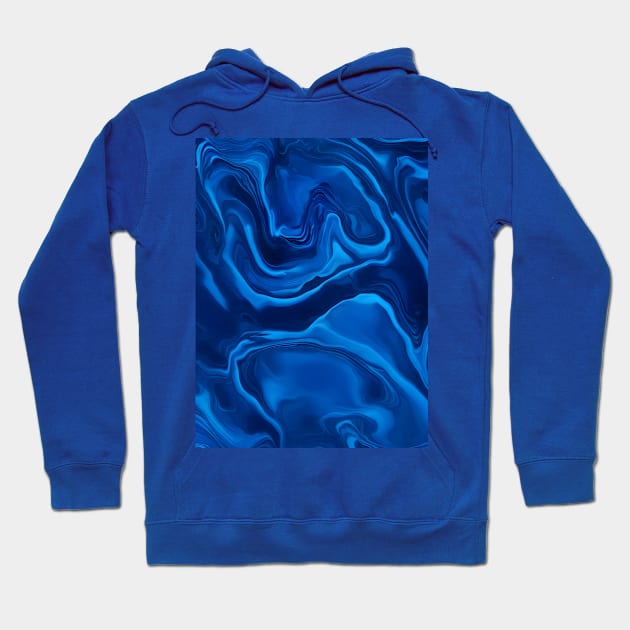 BLUE LIQUID MARBLE DESIGN, PATTERN Hoodie by ZARBIT